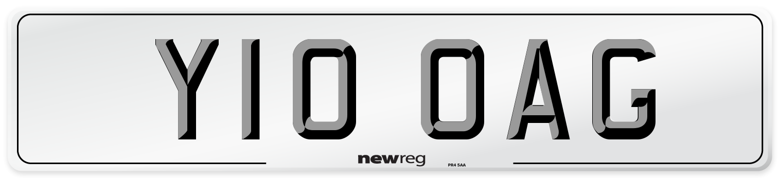 Y10 OAG Number Plate from New Reg